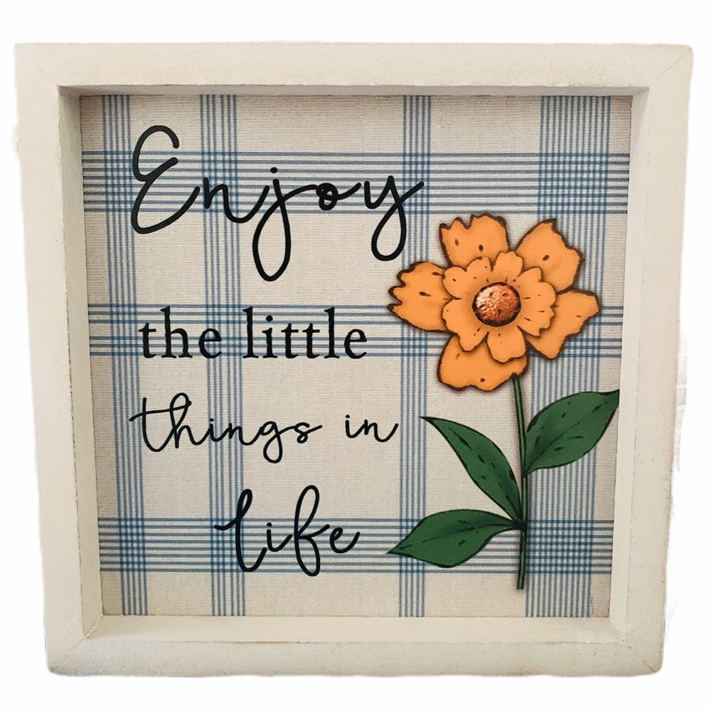 Enjoy The Little Things Framed Plaque- NWOT - Picture 4 of 6